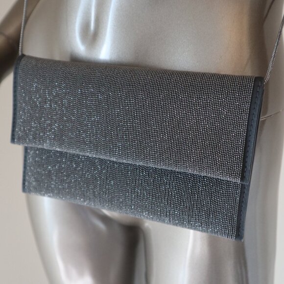 Brunello Cucinelli Monili Crossbody City Bag Gunmetal Clutch Precious New $3895 - Picture 8 of 10